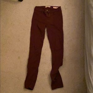 Maroon high waisted jeans
